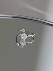 5 件/套女士时尚珍珠首饰波浪戒指，情人节优雅戒指，适合情侣、好友、日常佩戴