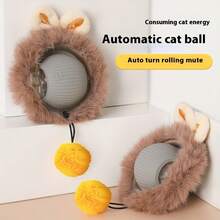1pc LED Interactive Cat Toy Ball, USB Rechargeable Automatic Rolling Cat Teaser Toy With Plush Anti-Slip Base (Low Voltage Design, Striped Glowing Ball, Lightweight & Quiet, Suitable For All Indoor Cat Breeds) - Multicolor - View 13
