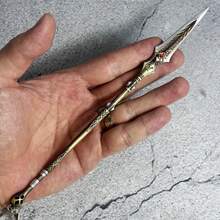 21厘米（8.3英寸）小型武士刀模型刀矛金属武器钢刃大马士革剑真实尺寸日本武士刀原装武士刀模型礼品 - Golden - 查看 8