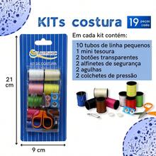 Complete 19-Piece Portable Sewing Kit With Colored Threads, Scissors, Needles, And Buttons - NYBC - Azul - Ver 2