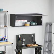 vidaXL Armoire murale pour garage Noir 90 x 33 x 35 cm - Noir - Voir 4