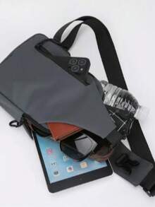 Men's Waterproof Multifunctional Chest Backpack For Outdoor Camping And Hiking - Black 72616 - View 2