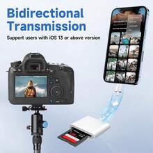 快速充电 USB-C SD 卡读卡器，告别转接器的烦恼，直接连接相机，使用便捷。兼容苹果 15/16/17 英寸及安卓旗舰设备，一步完成照片传输和存储。复活节春季好礼。 - 白色 - 查看 4