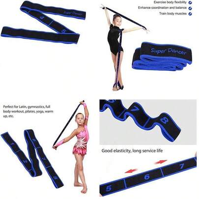 Tbest Banda Elstica Resistencia Media,Correa De Yoga,Bandas de Estiramiento de Yoga: Resistencia Ejercicio Fsico para Gym,Pilates y Baile Latino - Banda Elstica