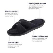 Isotoner Women's Signature X-Slide Slipper, Satin Trim With Memory Foam2025 - màu đen - Xem 5