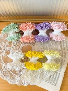 300-380颗/900-1140颗 2毫米哑光花蕊，仿真花配件，花心，花苞，花瓣，适用于DIY手工人造花卉工艺品、花卉装饰、发饰 - 彩色 - 查看 8