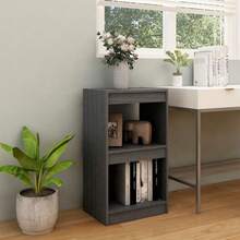 vidaXL Biblioteca gris madera de pin macizo 40x30x71,5 cm - Gris - Ver 3