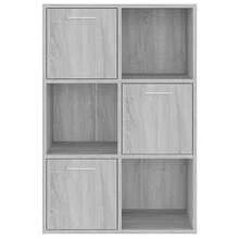 vidaXL Armario de almacenamiento Sonoma gris 60x29,5x90 cm - Gris - Ver 3