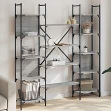 Bibliothèque vidaXL sonoma gris 155,5 x 24 x 166,5 cm, fabrication en bois - Gris - Voir 1