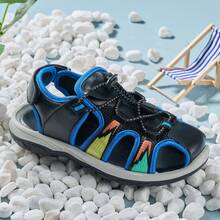 1 Pair Boys/Girls Summer Sandals, Beach/Water Shoes - Black - View 2