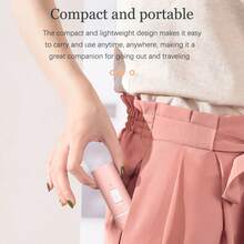 Ventilador portátil mini, carga USB, velocidad de viento ajustable de 3 velocidades, ventilador personal plegable de mano para pestañas, adecuado para niñas, damas, viajes, actividades al aire libre - Lápiz labial - Ver 5