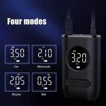 Portable Tire Inflator Air Compressor, Cordless Electric Pump With LED Light, USB Rechargeable, Lithium Battery Powered Handheld Design For Car, Bicycle, Sports Equipment - Wireless - Multicolor - View 10