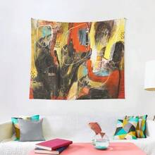 The Family Fire - Abstract Painting Tapestry House Decorations Room Decorations Aesthetics Mushroom Tapestry - White - View 1