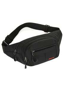 Unisex Casual Waterproof Waist Bag, Lightweight Nylon Material, Adjustable Shoulder Strap, Zipper Closure, Polyester Lining, Hand Wash Recommended, Large Capacity, Suitable For Business, Sports And Vacation Occasions