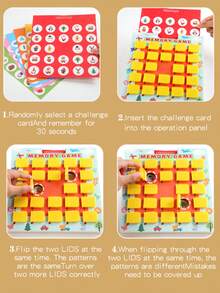 Juguetes de entrenamiento de memoria y enfoque para niños - Ajedrez de memoria, pensamiento lógico, desarrollo de inteligencia, juego de mesa, ajedrez - Multicolor - Ver 10