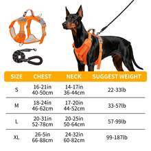 2pcs Large Dog Tactical Chest Harness & Leash Set, Anti-Escape Military Service Leash (With Handle + Webbing Hanging System), Easy Control For Dog Walking, Adjustable Shoulder Strap With Reflective Strips - Multicolor - View 4