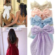 2 Peças Suporte de Cortina com Laço Decorativo, Grampos de Cabelo com Laço Grande, Grampos de Cabelo com Laço Extra Grande de Cetim Acetinado - multicolorido - Visão 9