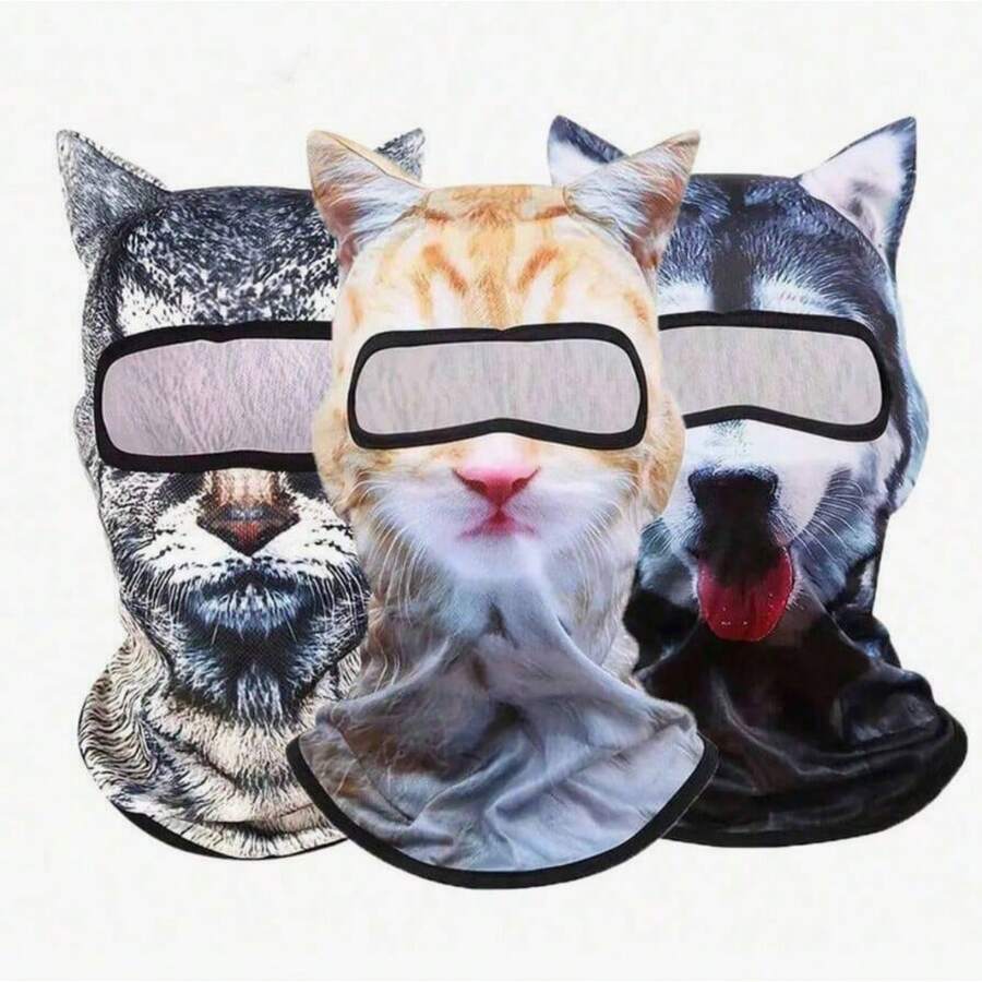 3-In-1 Windproof Coldproof UV Protection Balaclava - Breathable Animal Print Face Mask For All Seasons, 3D Printed For Ski Snowboard Motorcycle Running - Winter Summer Ski Mask - Nhiều màu - Xem 1