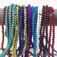 60pcs Colorful 6mm Volcanic Stone Beads, Suitable For DIY Jewelry Making, Bracelets, Necklaces, Home Decor Crafts, Handmade Accessories - DIY - View 2