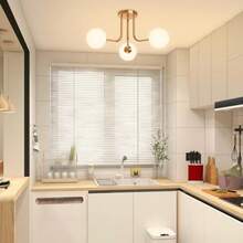 CYPNHORKEY Lámpara de Techo Moderna Doradas para Pasillo 3 Pantallas de Cristal Esmerilado de Latón Iluminación para Isla de Cocina Mesa de Comedor Dormitorio Pasillo Entrada Bombilla No IncluidaFashion - Dorado - Ver 4