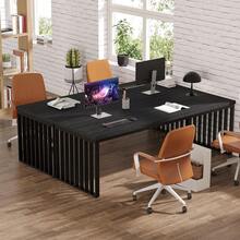 LITTLE TREE Industrial Dining Table For 4-6 Person, 180 Cm Long Rectangle Dining Table Wood Kitchen Table With Heavy Duty Metal Frame For Living Room And Dining Room - Black - View 7