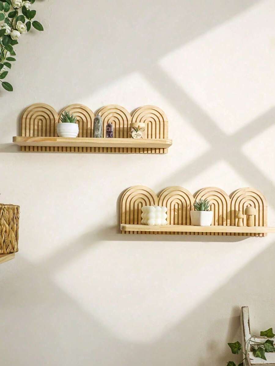 1 chiếc giá treo tường hình vòm bằng gỗ phong cách Bohemian, khung vòm cầu vồng bằng gỗ kiểu nhà nông thôn, giá treo cây cảnh mộc mạc, kệ sách treo tường đa năng, dễ lắp đặt, trang trí nhà cửa đa năng cho mọi mùa, quà tặng trang trí cầu vồng hiện đại phù hợp cho nhiều dịp - Áp dụng cho phòng ngủ, sách vở, phòng khách và tiền sảnh (Màu sắc và kiểu dáng ngẫu nhiên)