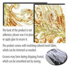 [Free Shipping]Silvora Pair Embroidery Phoenix Costume Sequin Appliques Patches, Peacock Feather Tail Applique Embellishments For Dance Dresses,Clothes,T-Shirt,Neckline Bodice Pants (Gold) - 金子 - 查看 6