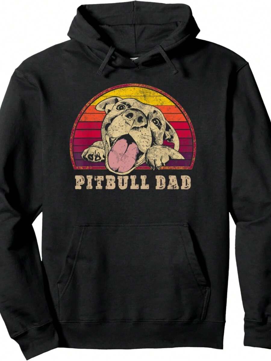 Pitbull Dad - Vintage Iling Pitbull On Sunset Pullover Hoodie - Kiểu 26 - Xem 1