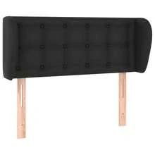 vidaXL Tête de lit avec oreilles Noir 83x23x78/88 cm - Noir - Voir 2