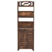 vidaXL Vitrine Marron foncé 46x24x140 cm Bois de Paulownia massif - Tabac - Voir 3