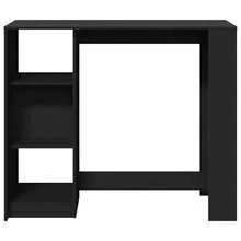 Table de bar vidaXL avec étagère noire 124 x 46 x 103,5 cm, structure en bois. - Noir - Voir 4