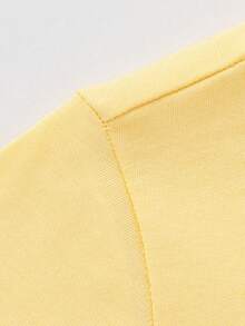 Balabala Unisex Short Sleeve T-Shirt, Classic Round Neck, Breathable Quick-Dry Fabric, Comfortable For Summer Wear - Light Yellow - View 5