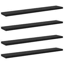 vidaXL 4-teiliges Bücherregal-Set, Schwarz, 60 x 10 x 1,5 cm, Holzwerkstoff - Schwarz - Übersicht 2