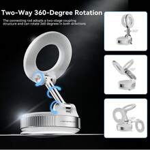 EIGIIS 1pc Rotatable Car Vacuum Suction Cup Phone Holder, Extendable, Foldable, And 360° Rotatable Magnetic Phone Mount - Multicolor - View 5