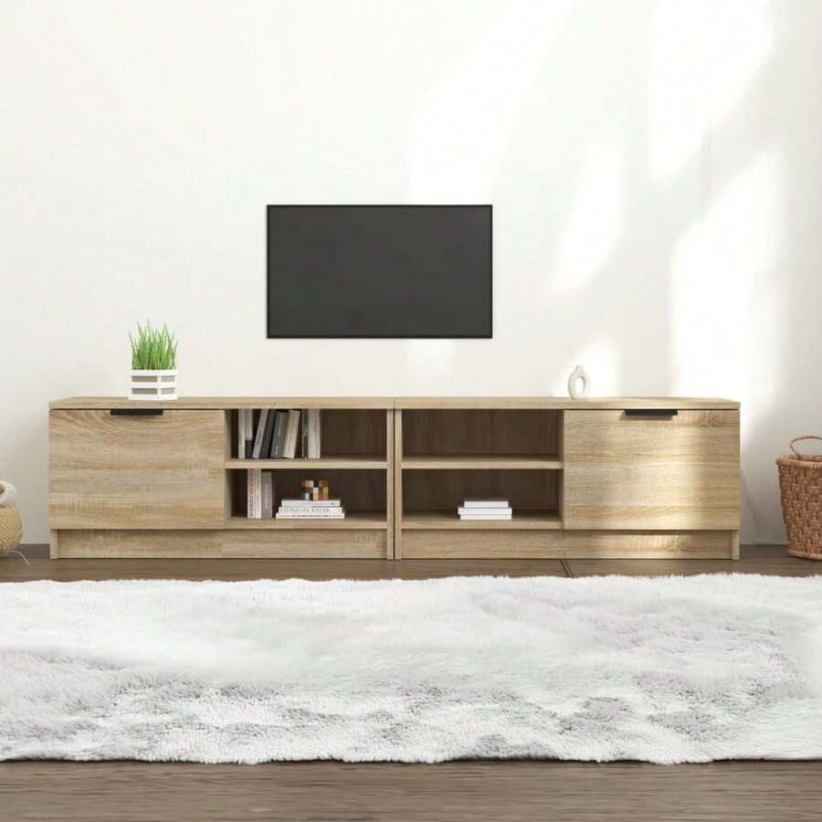 vidaXL Muebles para TV 2 piezas madera sonoma 80x35x36,5 cm madera de ingeniería - Marrón - Ver 1
