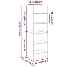 vidaXL Biblioteca branca 60x35x180 cm Bois d'ingénierie - Branco - Ver 10