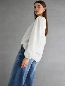 Women's Slim Fit Wide Leg Jeans (Light Wash - High Waist Loose Straight Leg), Women's Spring Denim Pants, Suitable For Daily Wear, Suitable For Family, Leisure And Outdoor Activities, Suitable For Slimming Cuts From Teenagers To Adults, Simple And Minimalist Design, Comfortable Full-Length Jeans - 藍色*旗艦款 - 查看 4