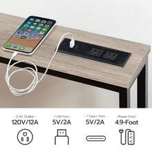 47.2" Skinny Console Table With Power Outlets, 5.9" Behind Couch Table With Charging Station, Narrow Sofa Table, Long Entryway Table For Living Room, Hallway, Foyer, Greige - Xem 5