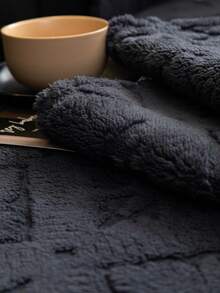 Luxurious Plush Sofa Cover - Thick, Warm & Non-Slip Couch Protector For Living Room, Office, Bedroom Decor - Machine Washable, Fits Single To Four Seater Sofas - Dark Grey - View 9