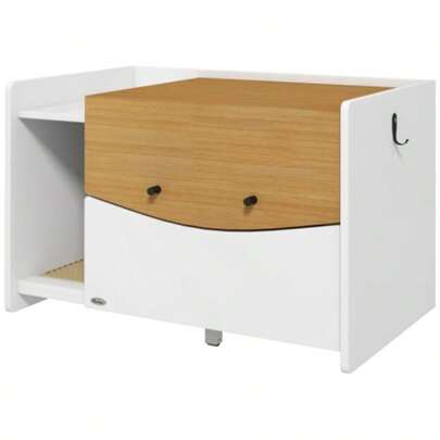 Extendable Cat Litter Box, Furniture Design, Litter Compartment, 78 X 50 X 51 Cm, Oak/White