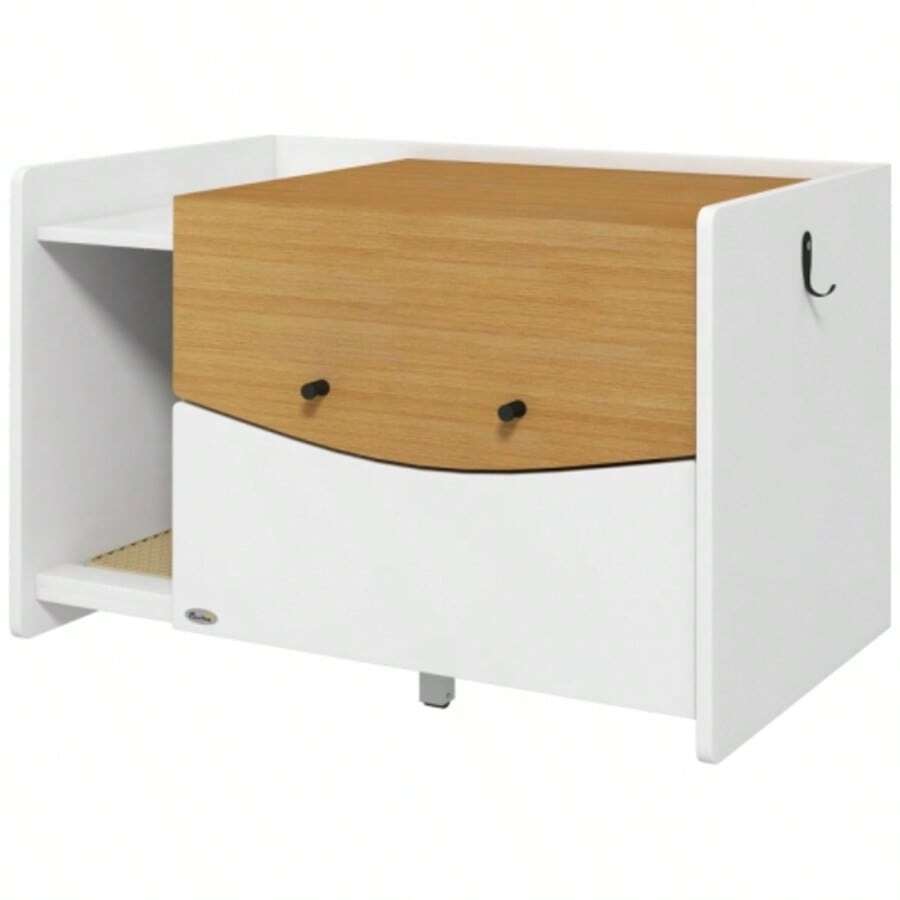 Extendable Cat Litter Box, Furniture Design, Litter Compartment, 78 X 50 X 51 Cm, Oak/White - one-size - View 1