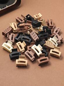 10/20/30个装小方波浪发夹，黑色、白色和棕色可选，适合学校、大学、秋冬假期佩戴的发饰 - 彩色 - 查看 2