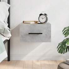 vidaXL Mesa de cabecera mural gris beton 35x35x20 cm - Gris - Ver 1