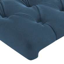 vidaXL Tête de lit avec oreilles Bleu foncé 103x23x78/88 cm velours - Bleu azur - Voir 5