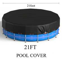 10 Ft Round Pool Cover, Solar Pool Covers For Above Ground Pools, Summer Pool Cover Protector With Cover Accessories, Round Hot Tub Cover Ideal For Waterproof And Dustproof (Black) - Black - View 10