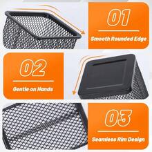 Square Pen Holder, 3 Pack Black Pen Holder Desk, Metal Mesh Pencil Cup Container Desktop Accessories Organizer Office, School, Home, Brush - Black + 3 Pack - View 4