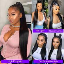 ZHENDEFA 360度蕾丝前假发，隐形抽绳，高清透明，100%真人发丝，预先拔毛，无需胶水，女士款