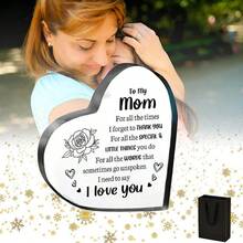 Acrylic Desktop Decoration Sign, Acrylic Heart-Shaped Decor Ornaments, Gift For Dad And Mom,Unique Mom Birthday Gift ,Home Decor For Living Room Bedroom Office, Signage, Decoration Items, Room Accessories,Funny Sign,Home Office Decor,Desktop Art Decor - Gửi mẹ tôi - Xem 4