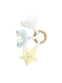 1 pieza Sonajero de madera con anillo para bebé, juguete de peluche suave para dentición, diseño lindo de bellota, estrella y flor, juguete sensorial para recién nacidos, bebés y niños pequeños, accesorio esencial y regalo de viaje - Multicolor - Ver 11