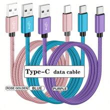 1/2/3-Pack USB Type-C Fast Charging Data Cables, 3.3ft/6.6ft/9.9ft Long USB A To USB-C High Speed Charging Cables Compatible With Android Smartphones Such As Galaxy S24 S23 S22 S21 S20 Ultra S20+ Note 20 10 S10 S9 Plus A12 A11 A52, OnePlus, Pixel 6 5 4 4a 3a XL, Vivo, Oppo, Redmi And More - 紫色 - 查看 1
